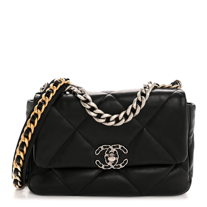 Chanel Lambskin Quilted Medium Chanel 19 Flap Black 1 of 12