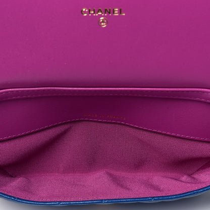 Chanel Lambskin Quilted Glasses Case With Chain Blue Purple 6 of 10