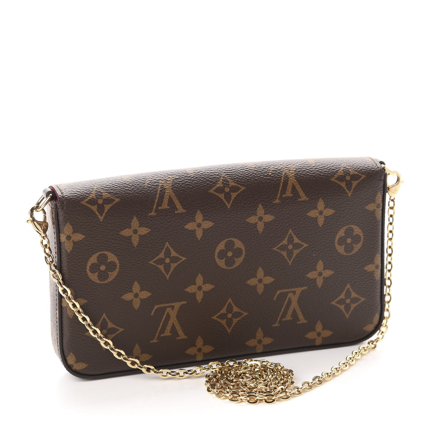 Monogram Pochette Felicie Chain Wallet Fuchsia