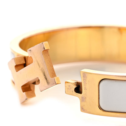 Hermes Enamel Narrow Clic Clac H Bracelet PM White 5 of 6