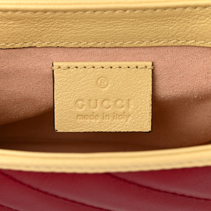 Gucci Azalea Calfskin Matelasse Diagonal Super Mini Torchon GG Marmont Shoulder Bag Blue Agata New Cherry Red Butter 6 of 11