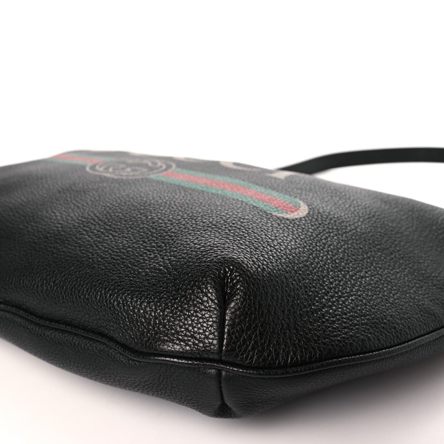 Gucci Grained Calfskin Logo Half Moon Hobo Black 9 of 9
