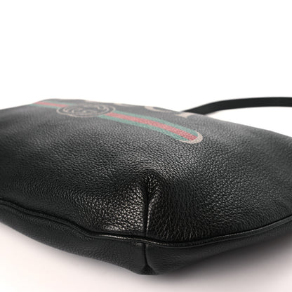 Gucci Grained Calfskin Logo Half Moon Hobo Black 9 of 9