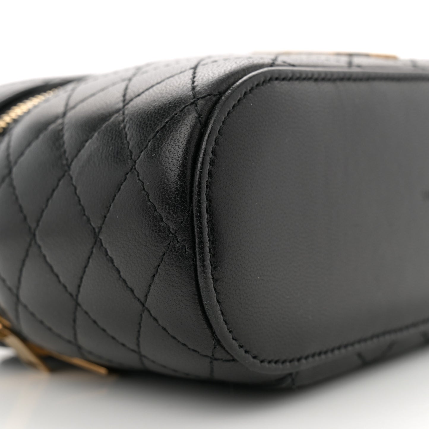Lambskin Quilted Mini Gaby Vanity Case Black