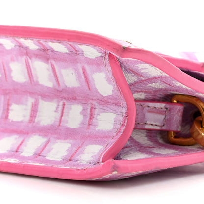 Jacquemus Smooth Calfskin Check Printed Le Chiquito Pink White 8 of 16