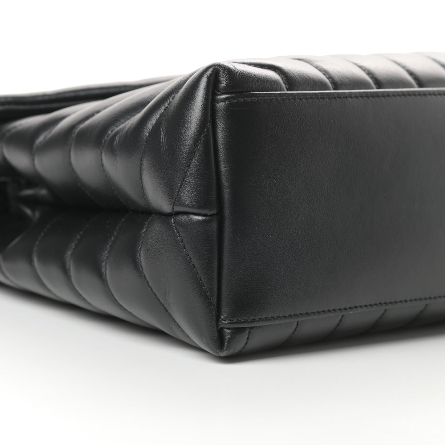 Calfskin Y Quilted Monogram Medium Loulou Chain Satchel Black