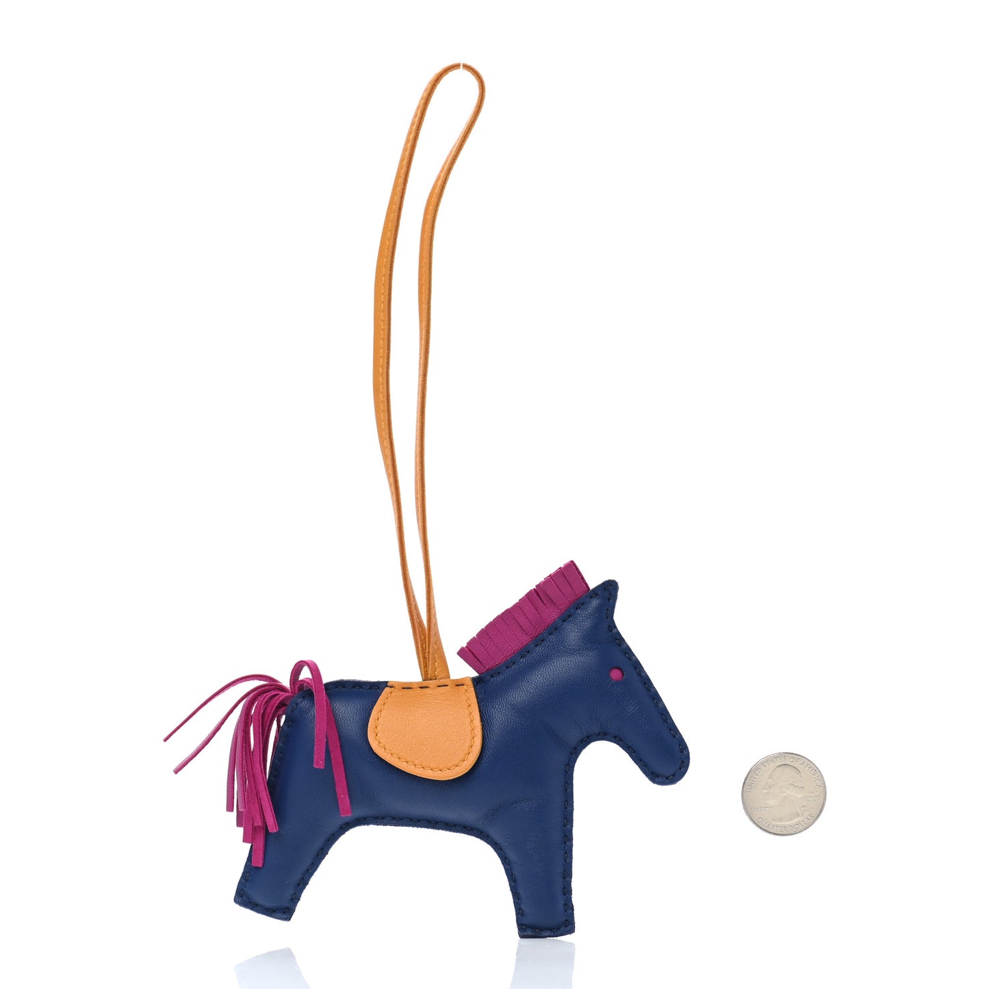 Milo Lambskin Grigri Rodeo Horse Bag Charm MM Bleu Saphir Rose Pourpre Naturel Bouton D'Or