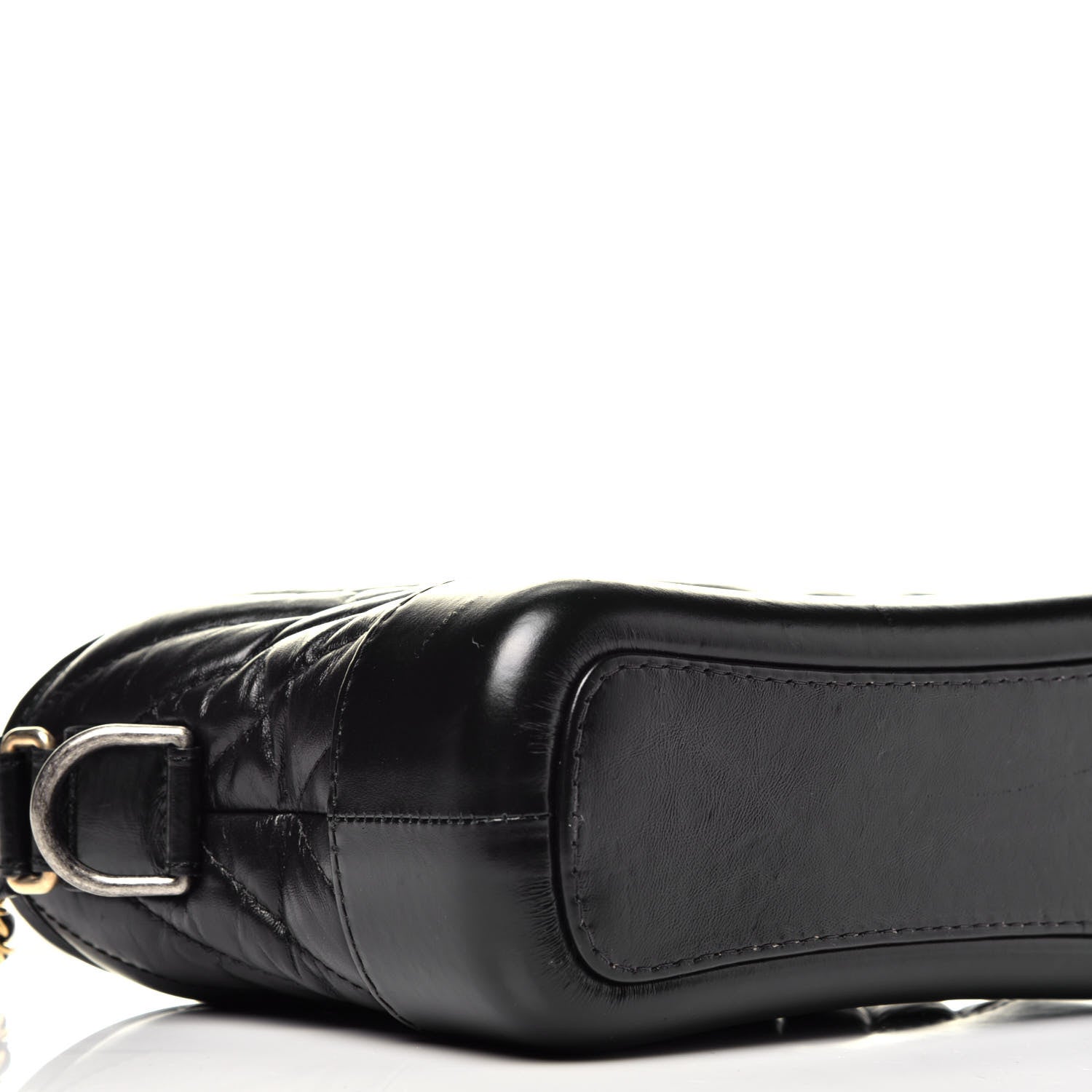 Chanel Aged Calfskin Chevron Quilted Small Gabrielle Hobo Black 8 of 9