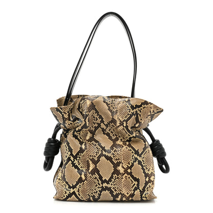 Loewe Snakeskin Flamenco Knot Bag Black 1 of 12