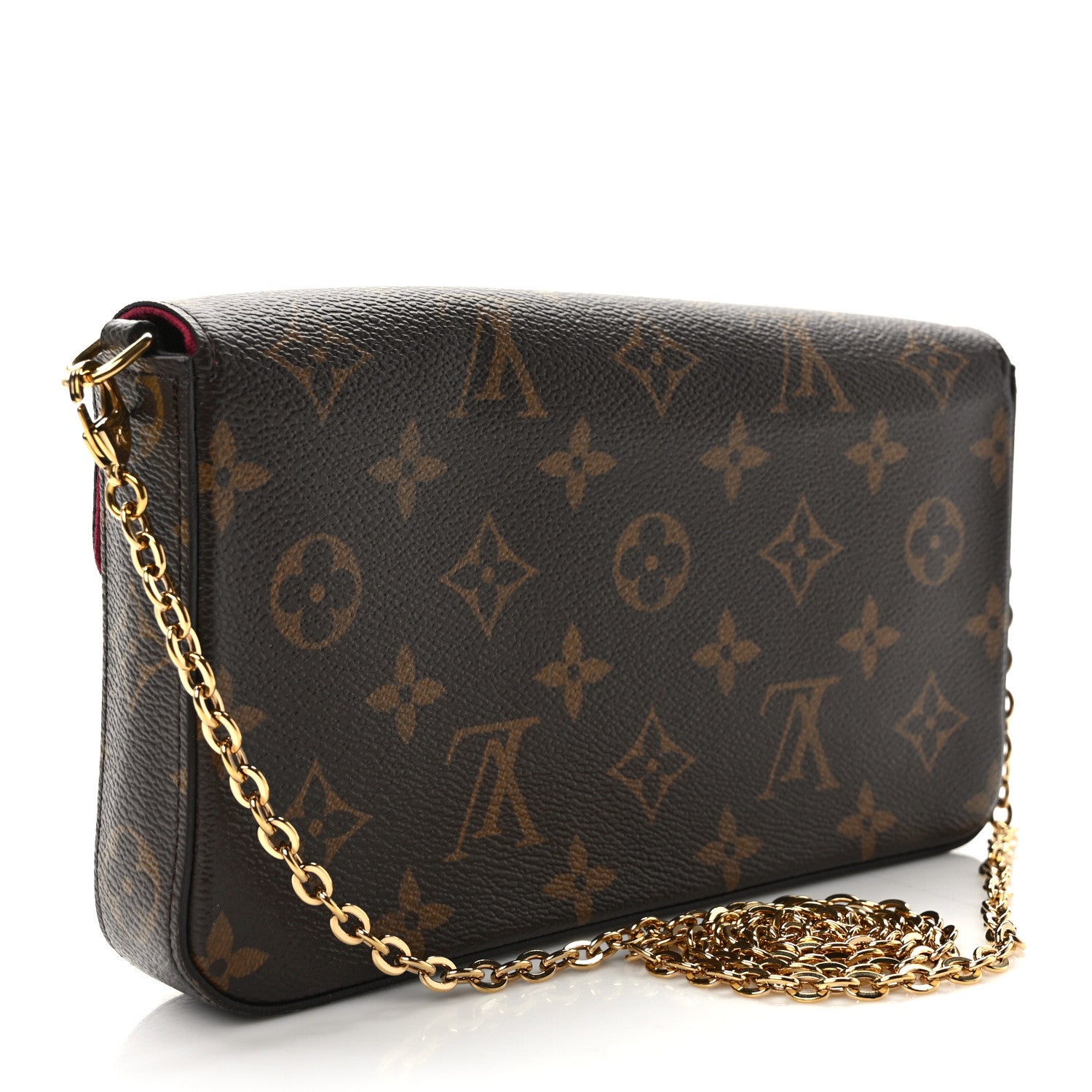 Louis Vuitton Monogram Pochette Felicie Chain Wallet Fuchsia 4 of 9