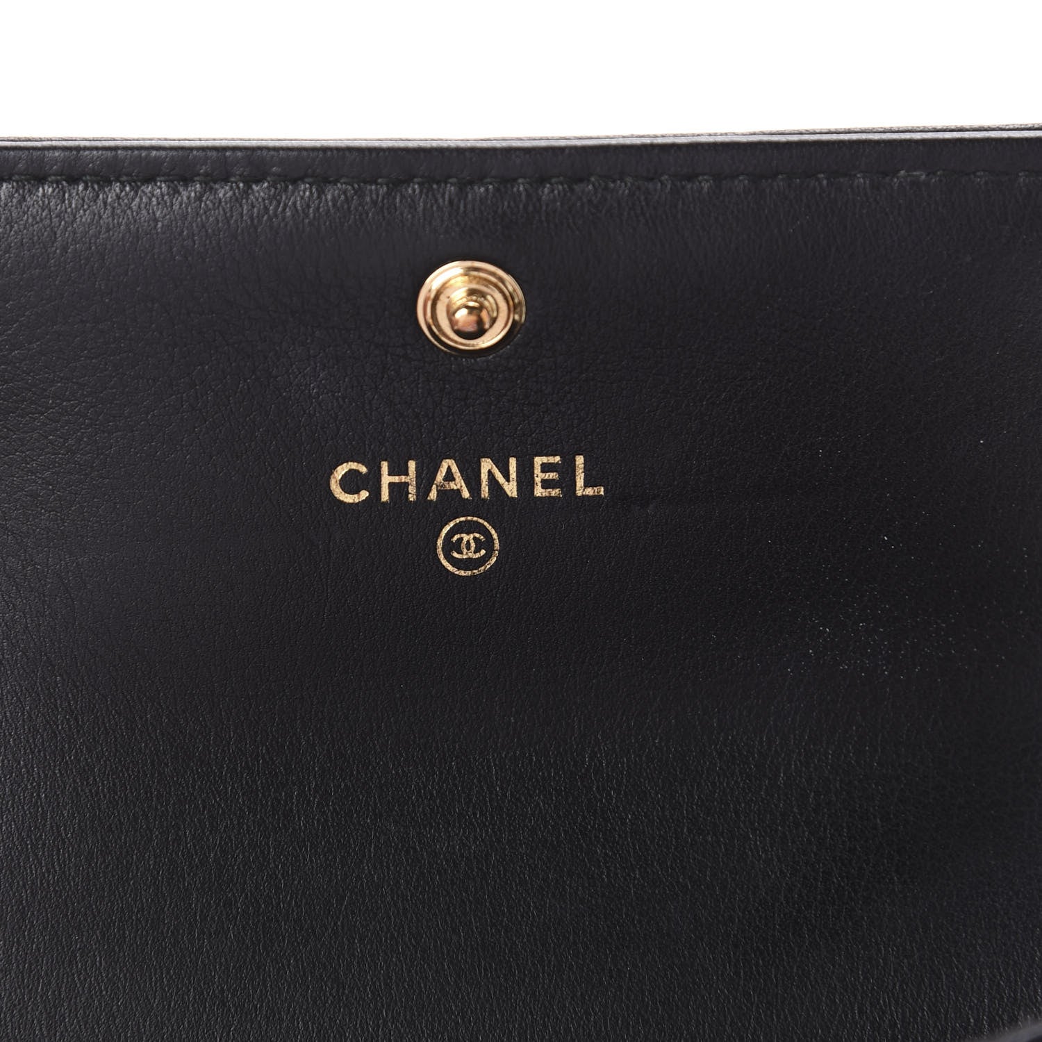 Chanel Lambskin Quilted Boy Card Holder Wallet Black 7 of 8