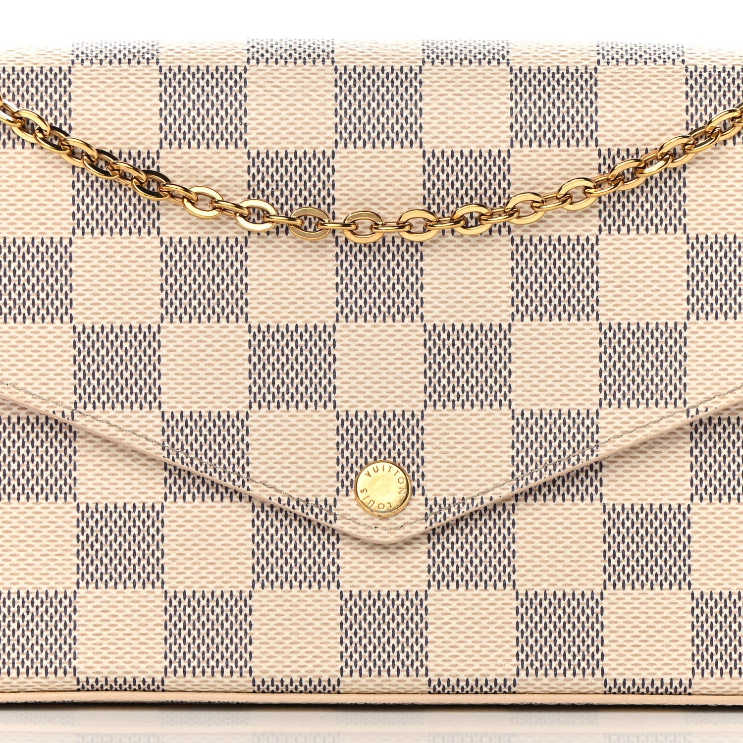 Louis Vuitton Damier Azur Pochette Felicie Chain Wallet Rose Ballerine 10 of 18