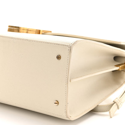 Saint Laurent Smooth Calfskin Medium Classic Monogram Cassandra Top Handle Crema Soft Rouge Legion 10 of 15