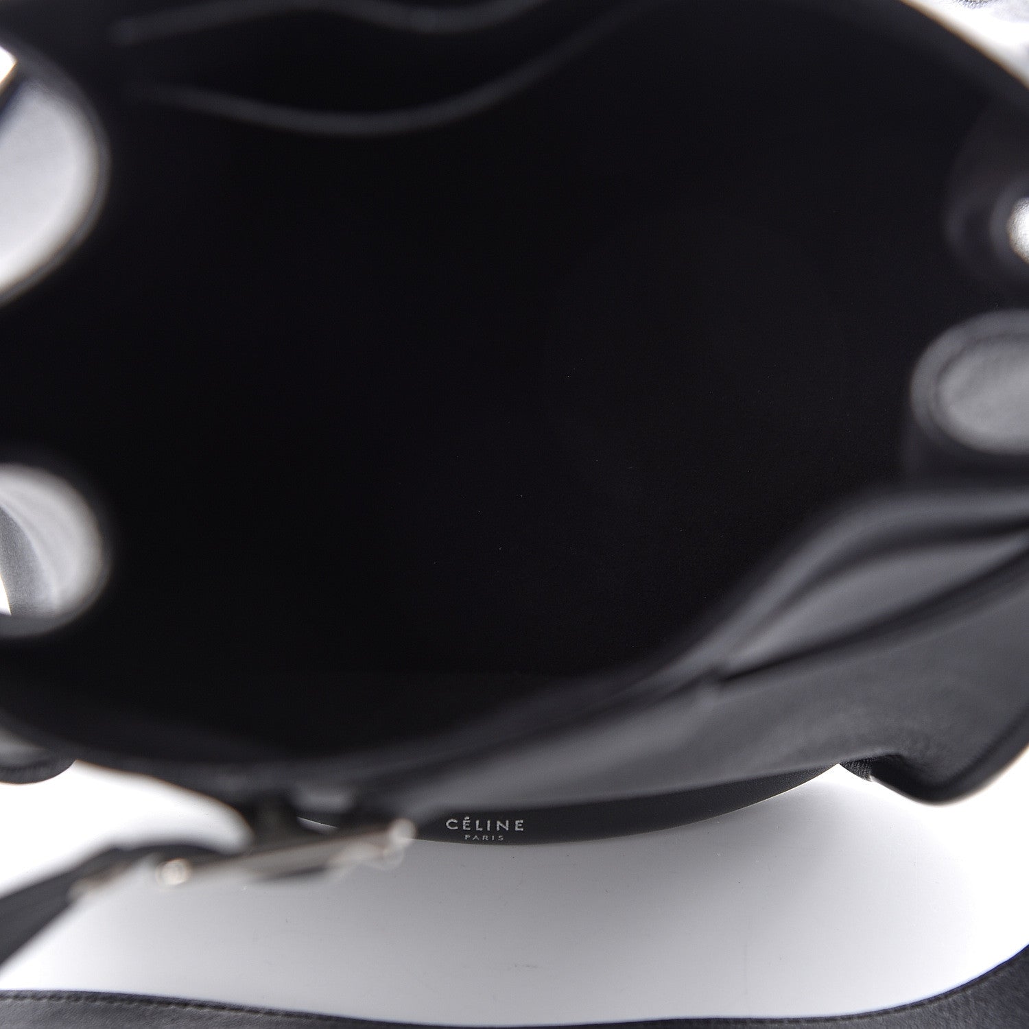 Celine Smooth Calfskin Long Strap Big Bucket Bag Black 5 of 12