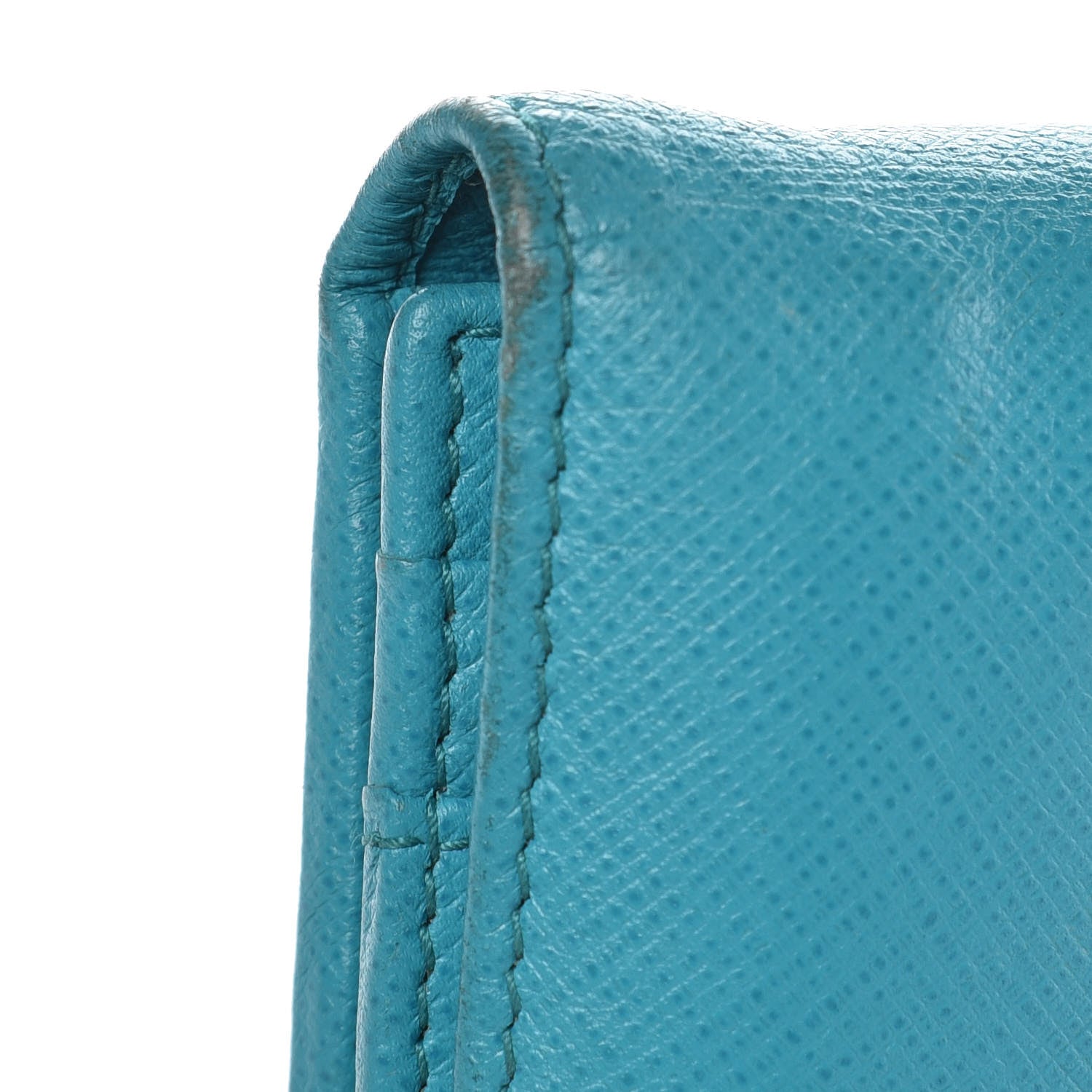 Prada Saffiano Metal Continental Flap Wallet Pavone 11 of 11