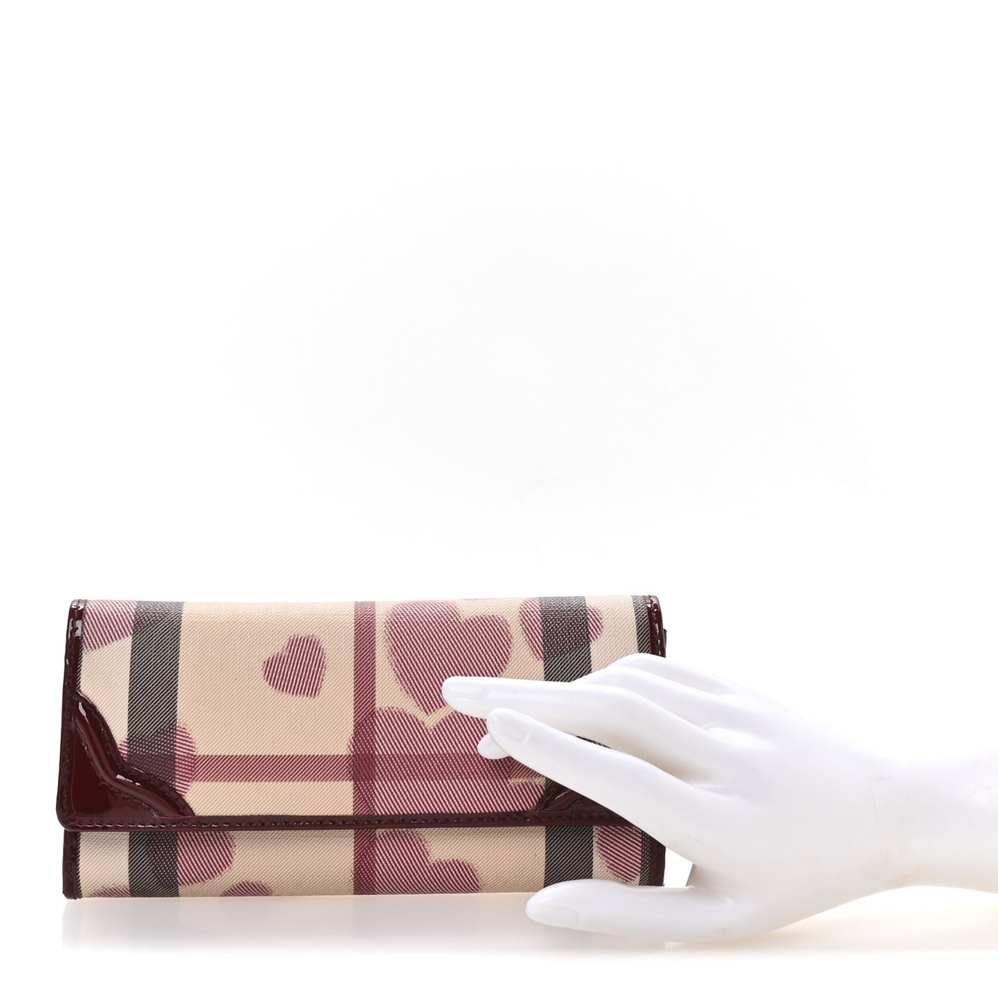 Nova Check Heart Wallet Berry Red