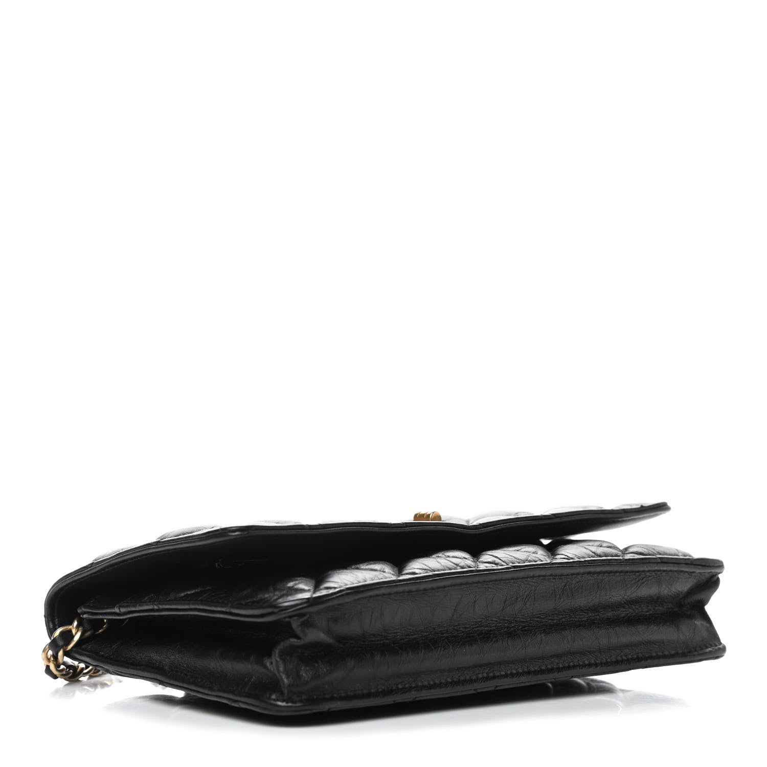 Chanel Aged Calfskin Quilted Reissue Wallet On Chain WOC Black 4 of 10