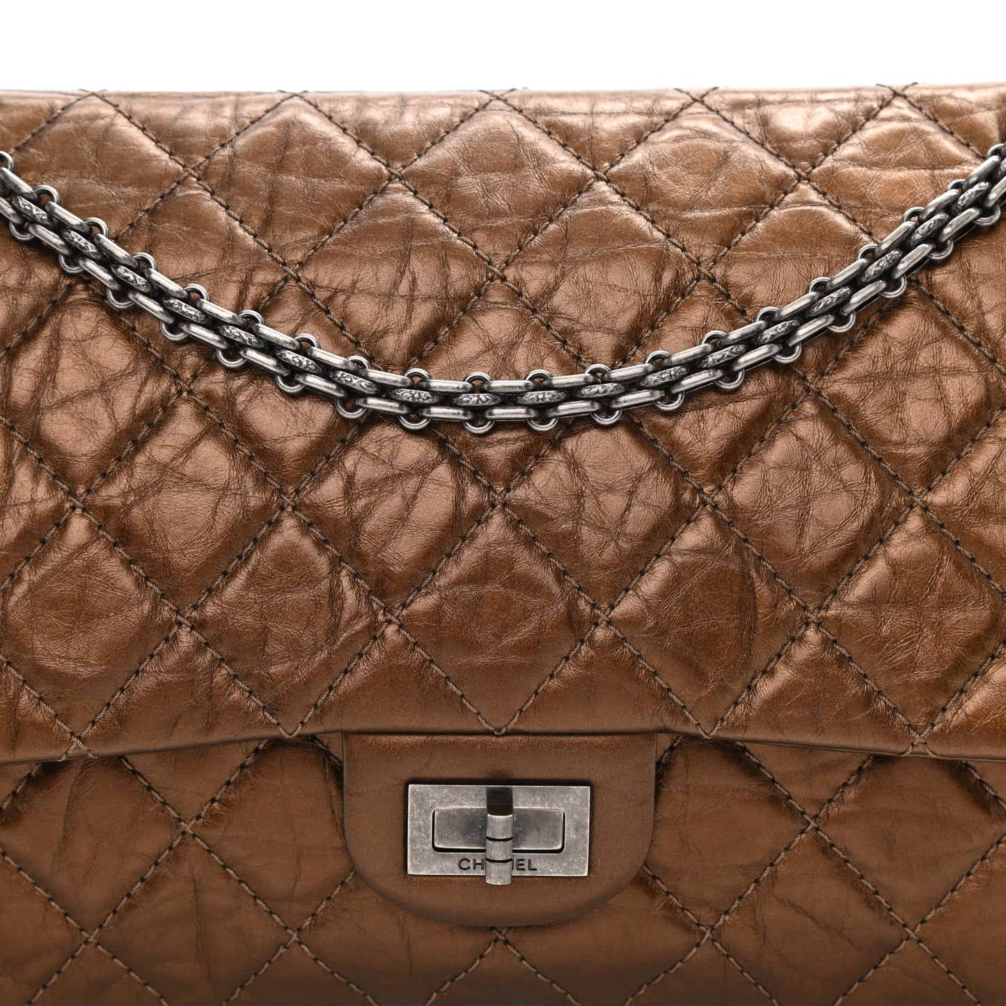 Metallic Aged Calfskin Quilted 2.55 Reissue 226 Flap Dark Copper