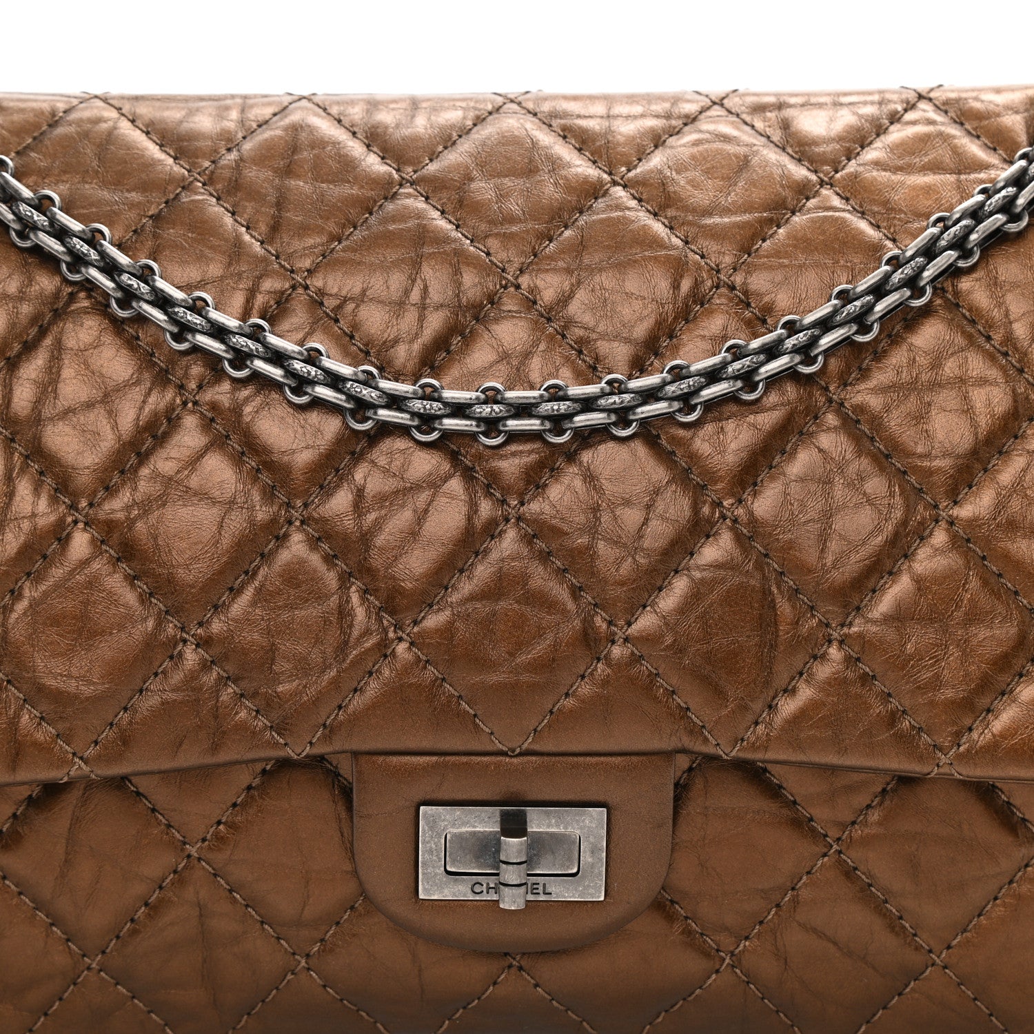 Chanel Metallic Aged Calfskin Quilted 2.55 Reissue 226 Flap Dark Copper 15 of 15