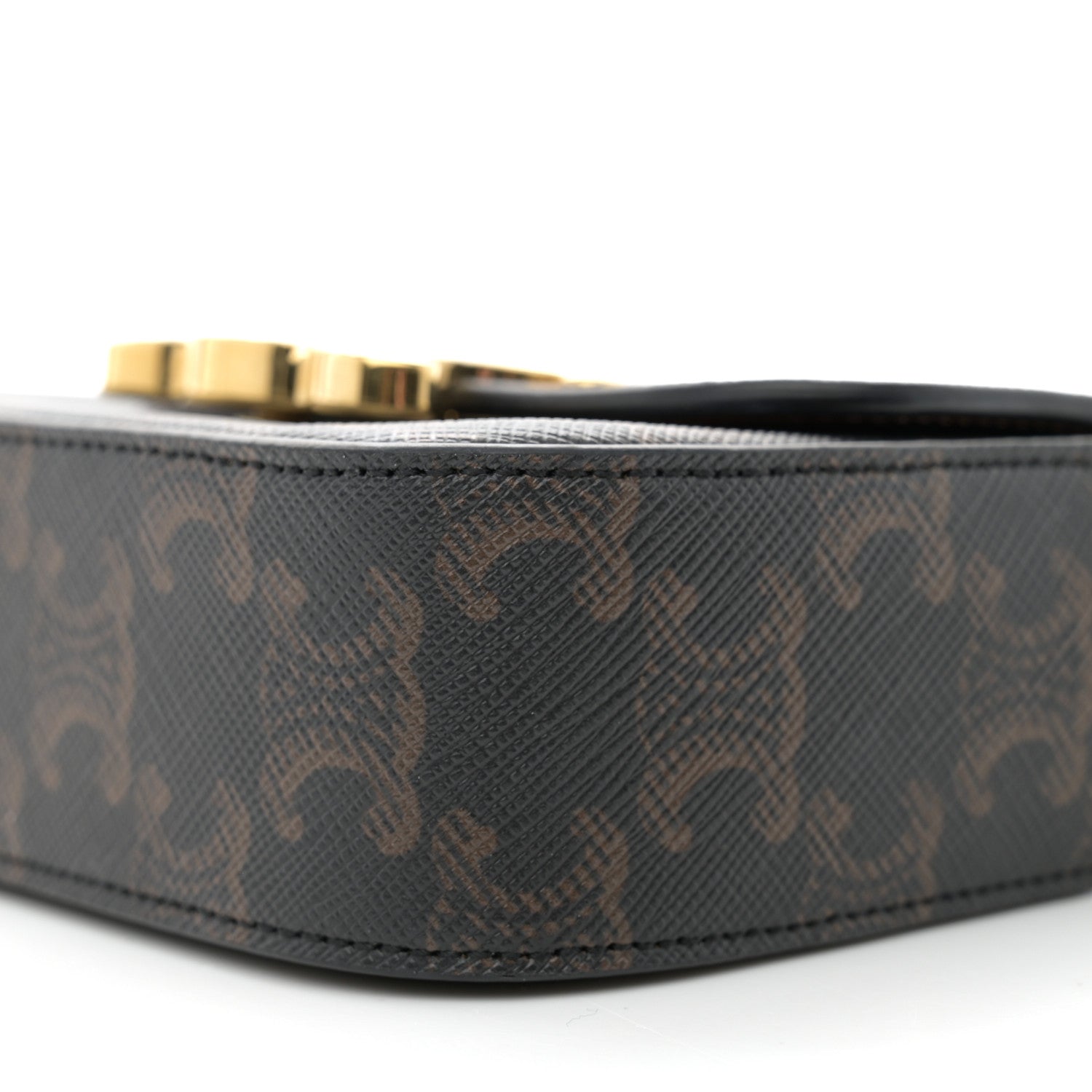 Celine Triomphe Canvas Calfskin Mini Triomphe Tan 11 of 13