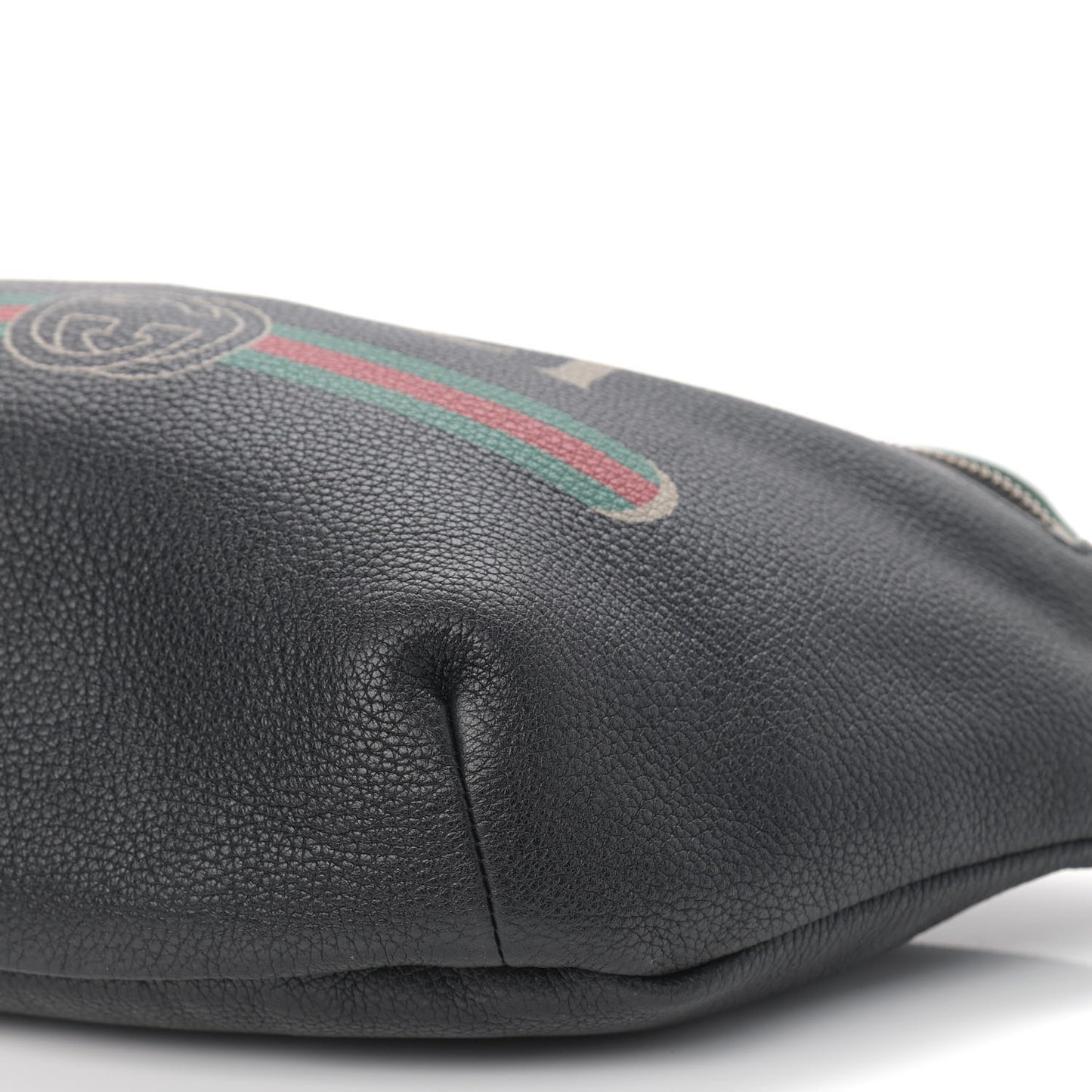 Grained Calfskin Logo Belt Bag Black