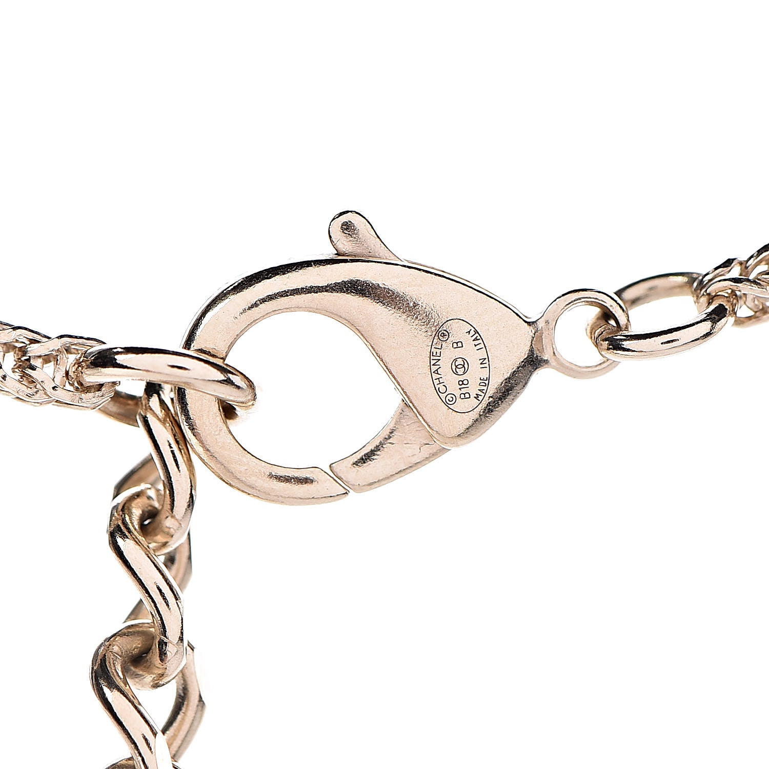 Chanel Crystal Resin Camellia CC Necklace Gold 8 of 9