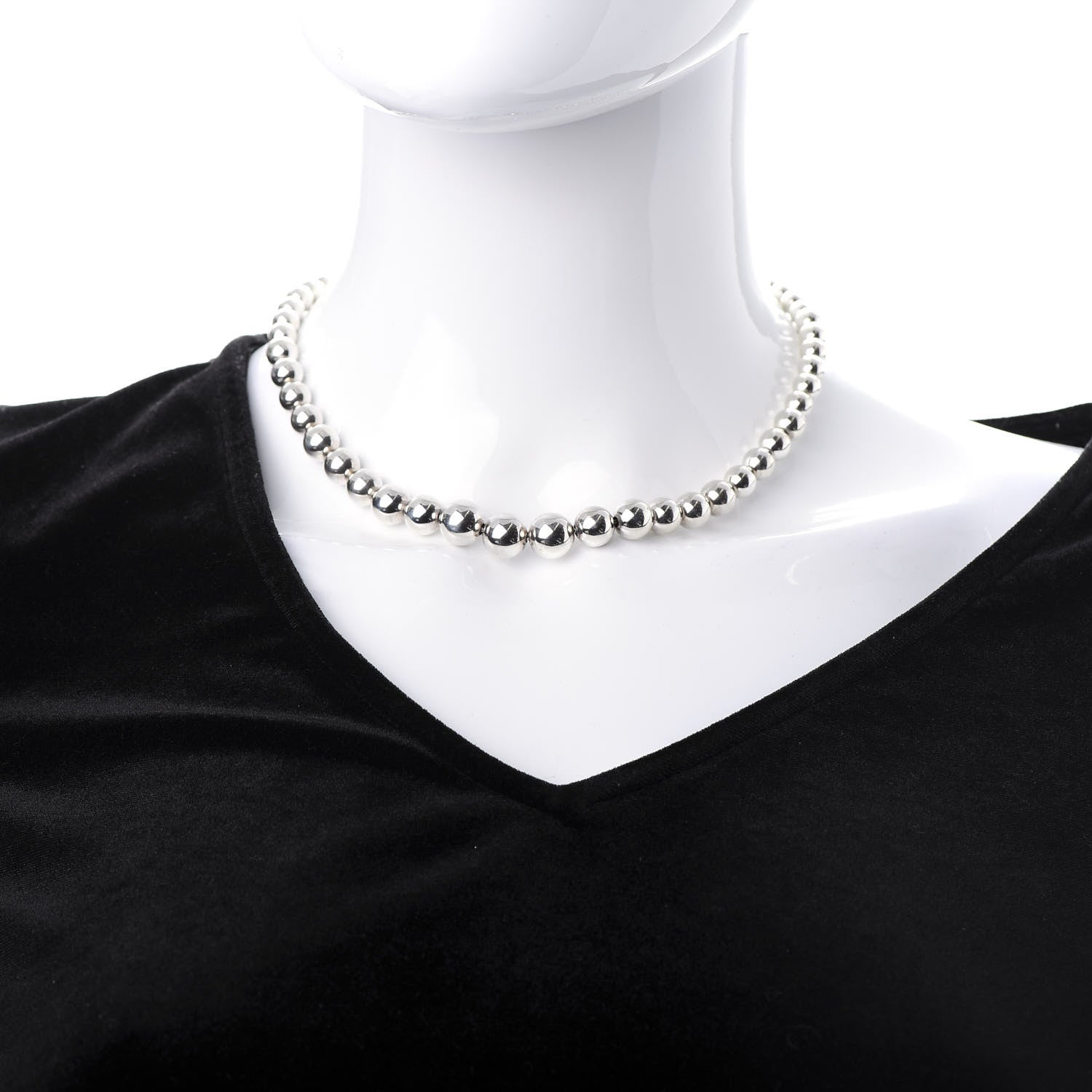 Tiffany Sterling Silver HardWear Graduated Ball Necklace 2 of 4