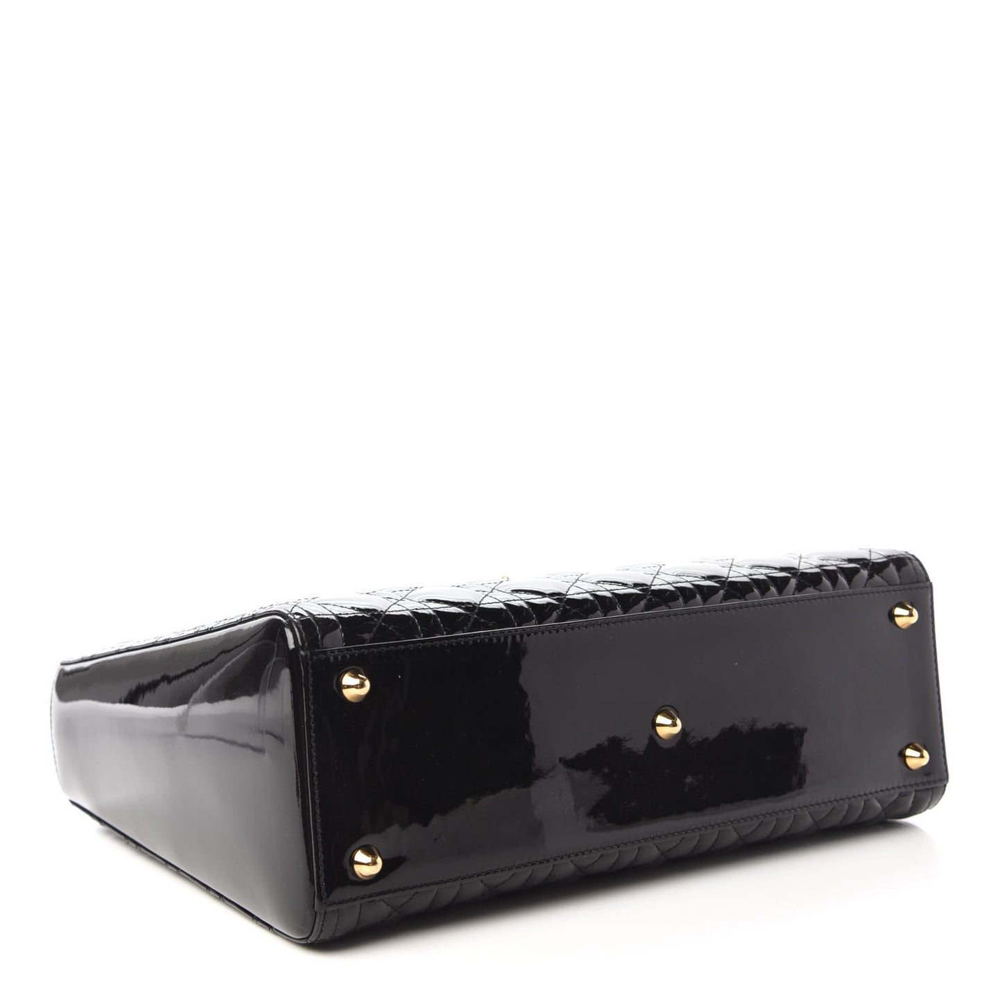 Patent Cannage Large Lady Dior Black