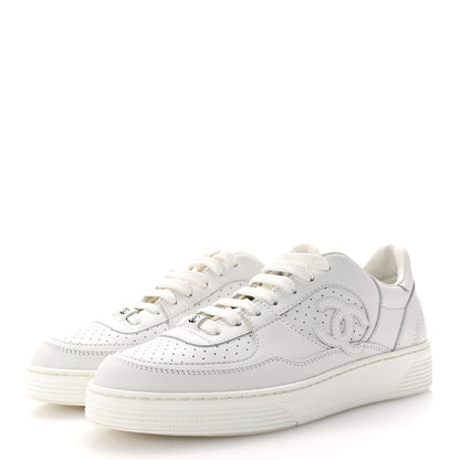 Chanel Calfskin CC Womens Sneakers 36 White 4 of 10