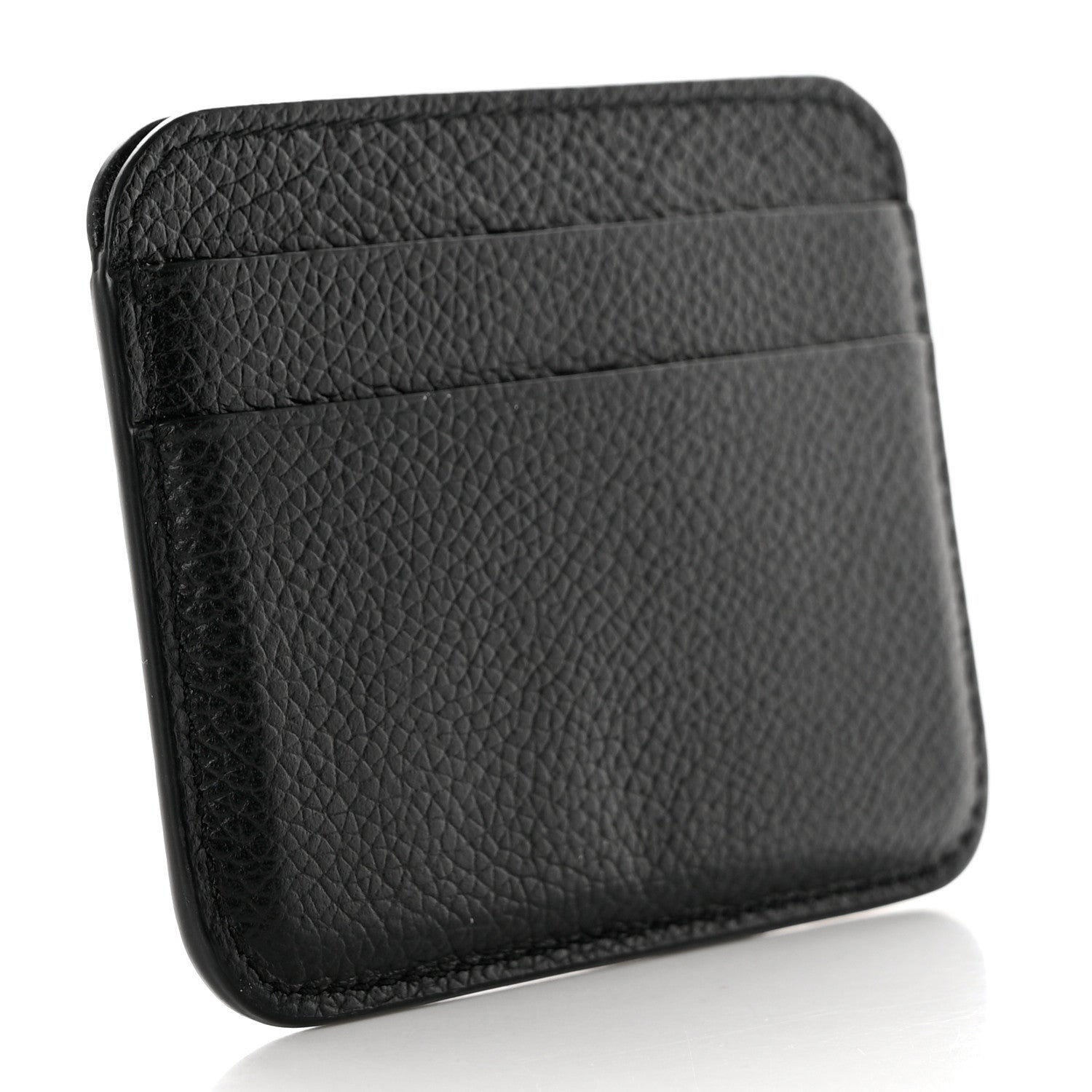Balenciaga Grained Calfskin Logo Cash Rounded Card Holder Black White 3 of 9