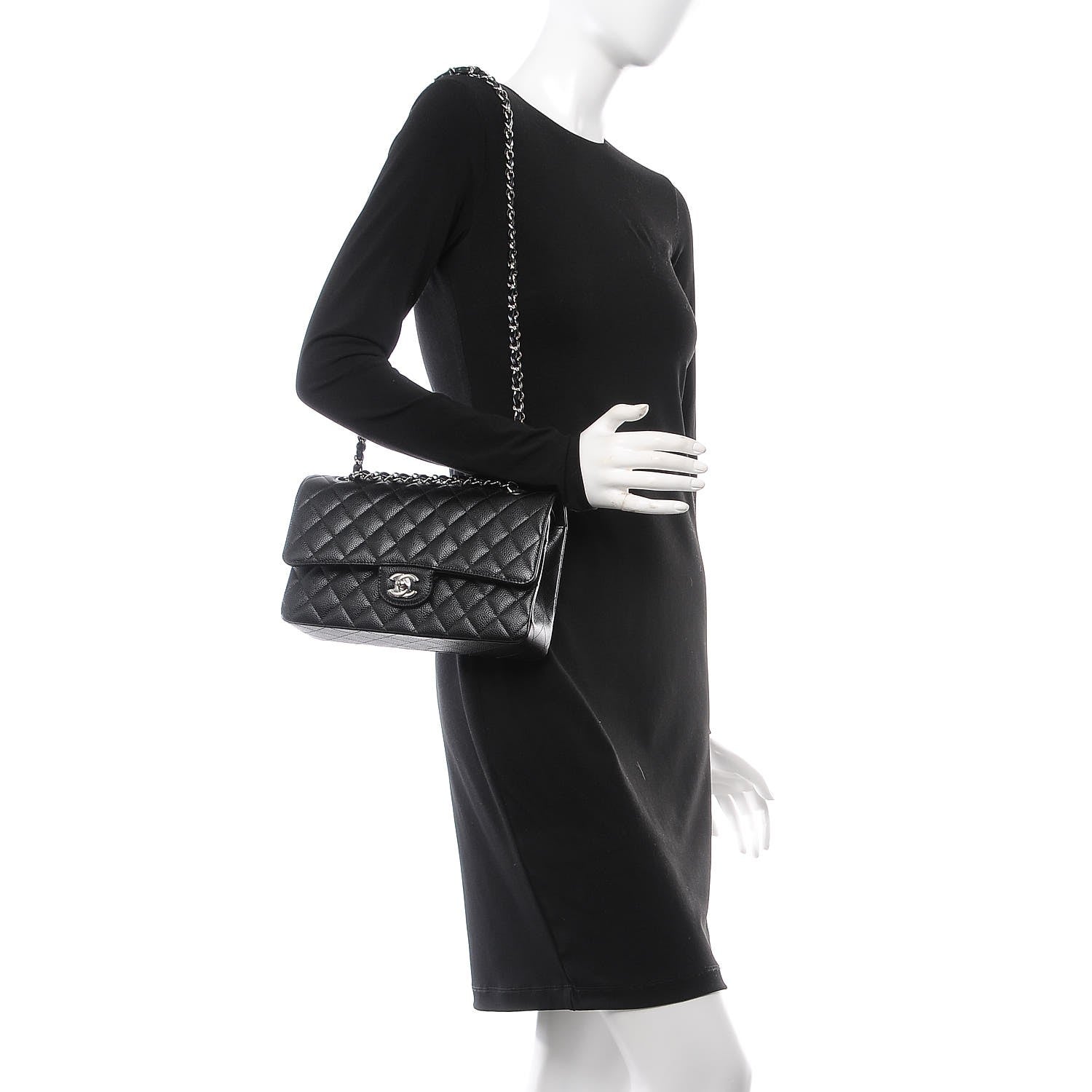 Chanel Caviar Quilted Medium Double Flap Black 3 of 9