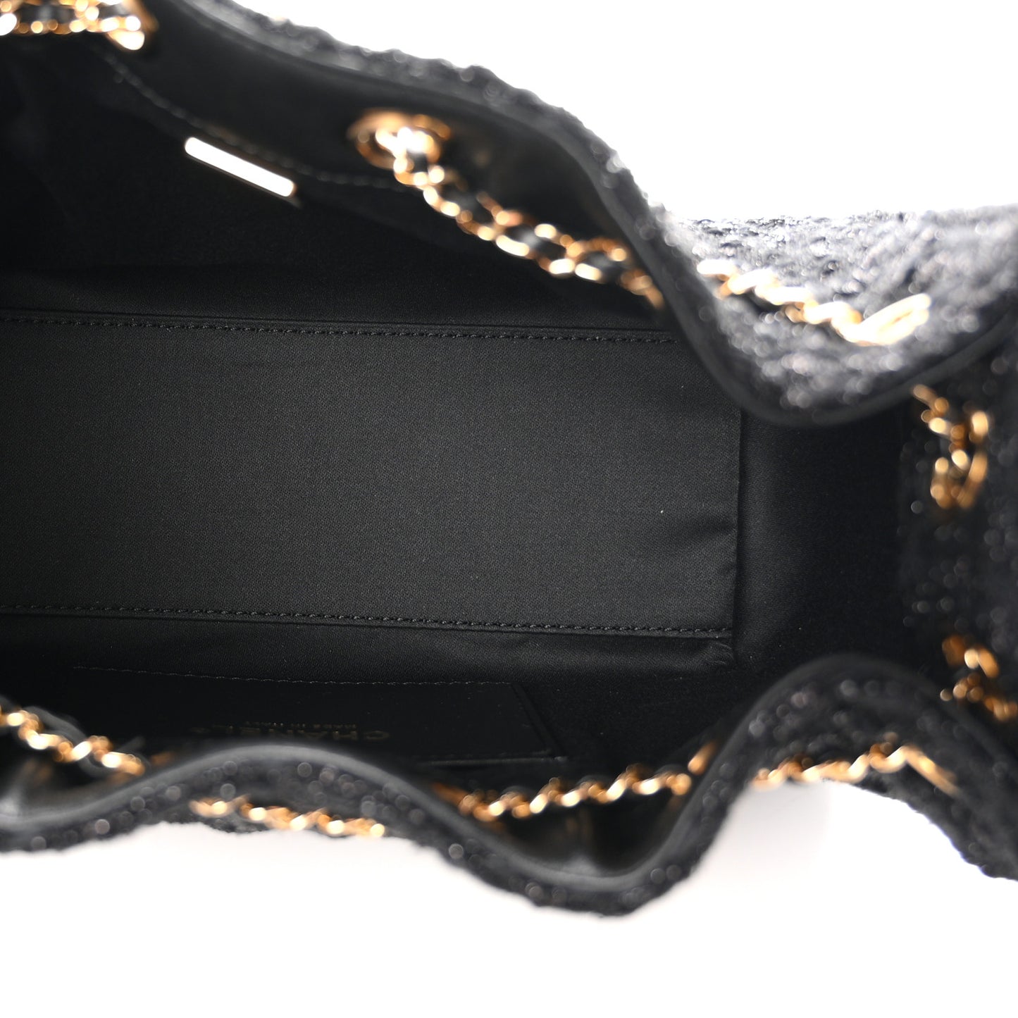 Tweed Quilted Mini Chanel 25 Handbag Black