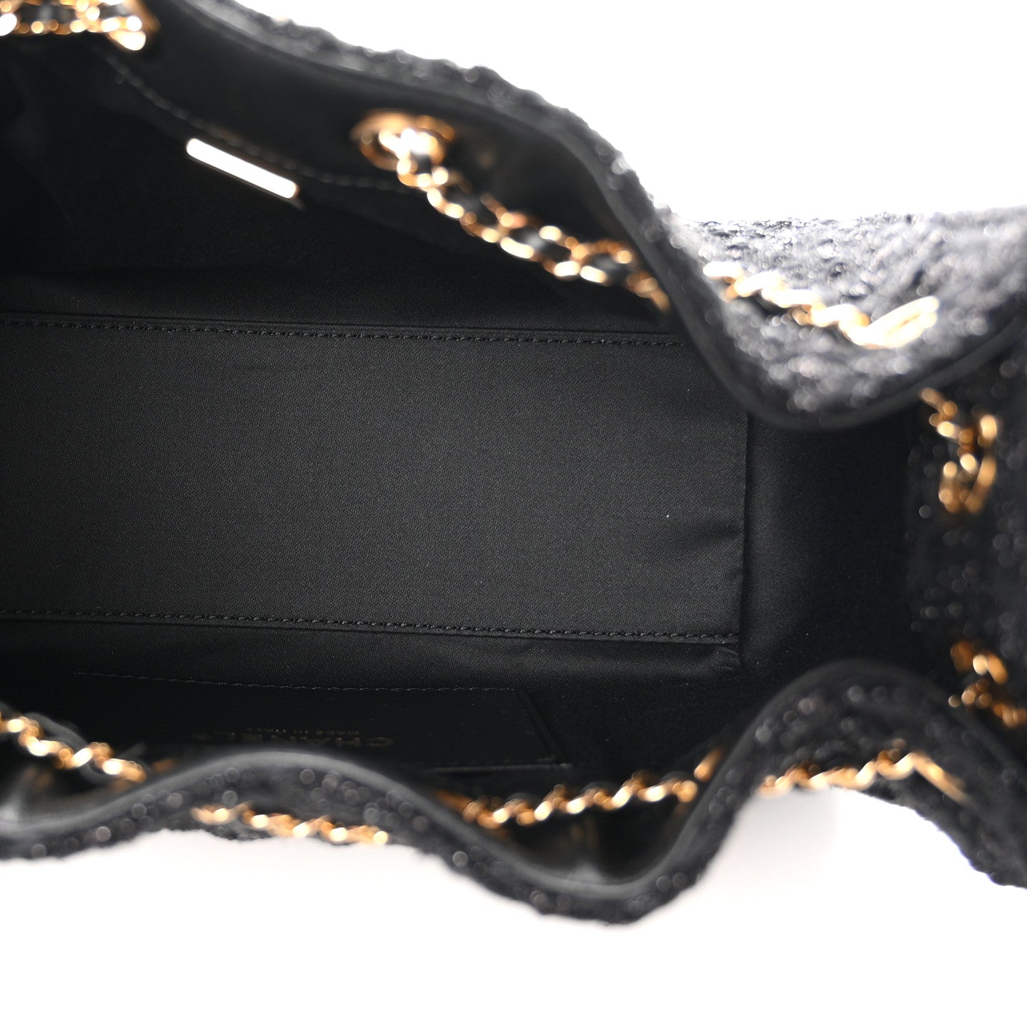 Chanel Tweed Quilted Mini Chanel 25 Handbag Black 5 of 11