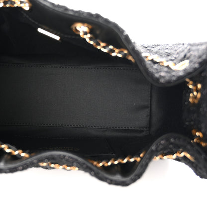 Chanel Tweed Quilted Mini Chanel 25 Handbag Black 5 of 11