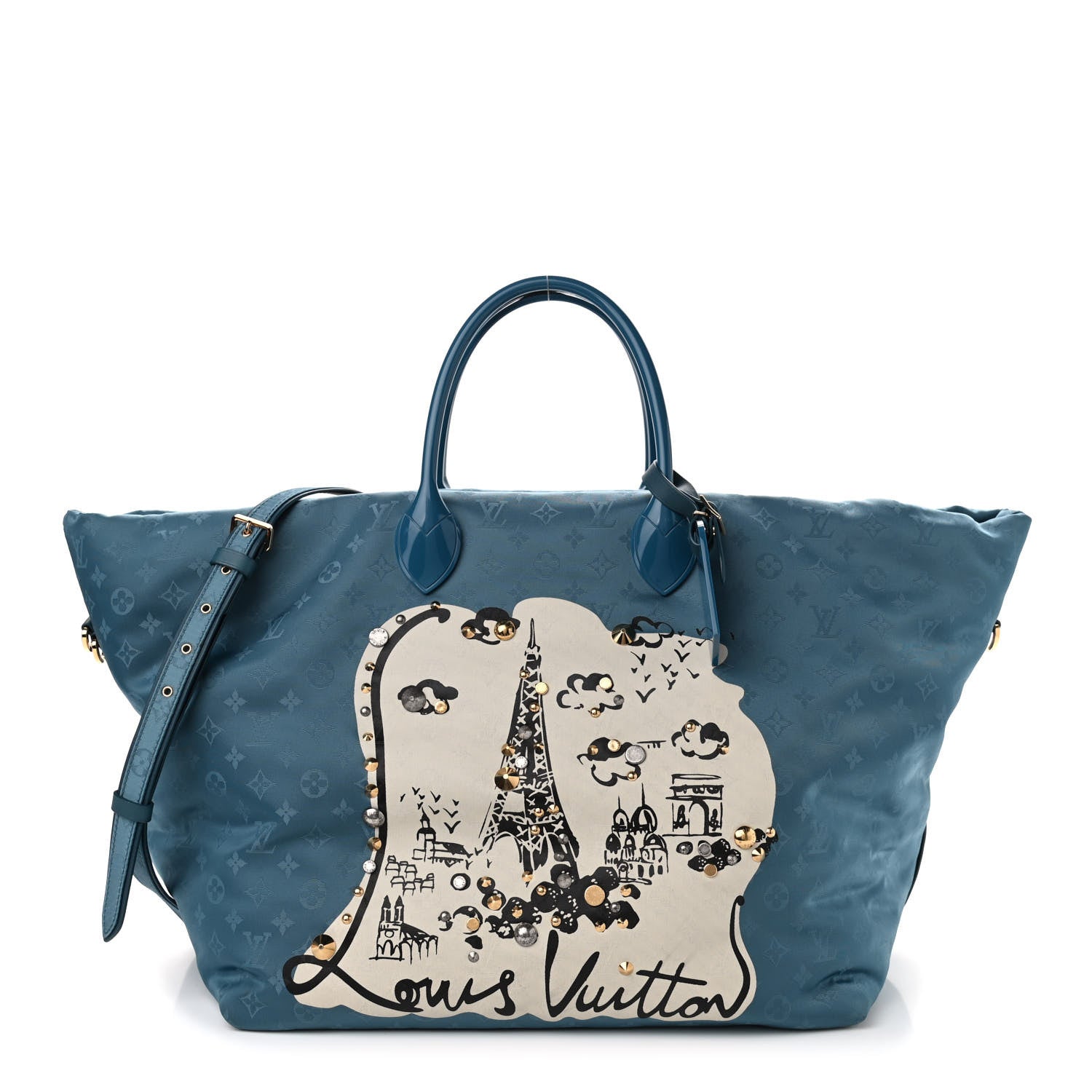 Louis Vuitton Nylon Monogram Nouvelle Vague La Tour Eiffel Beach Bag 1 of 9