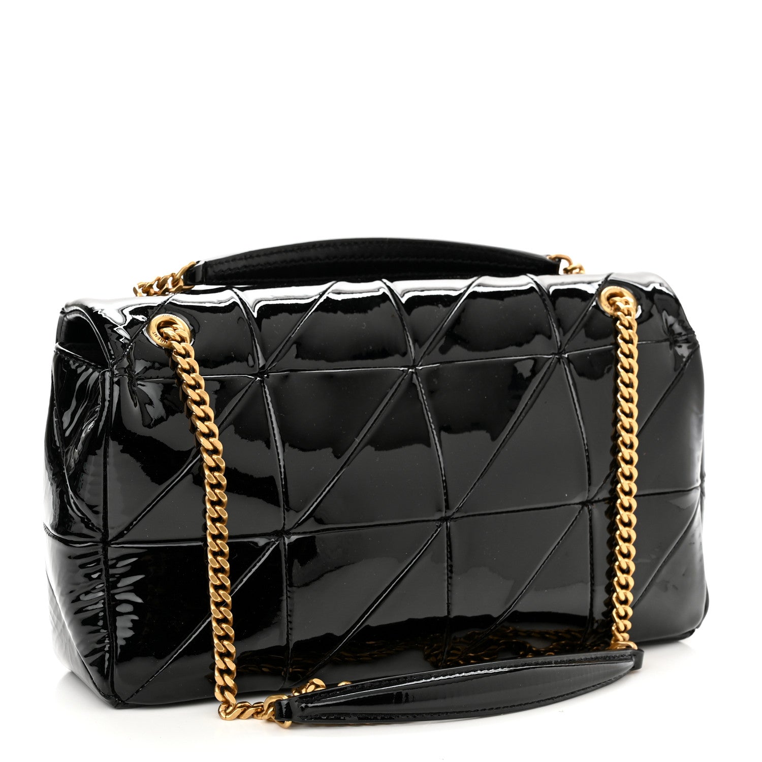 Saint Laurent Patent Patchwork Monogram Medium Jamie Black 3 of 12
