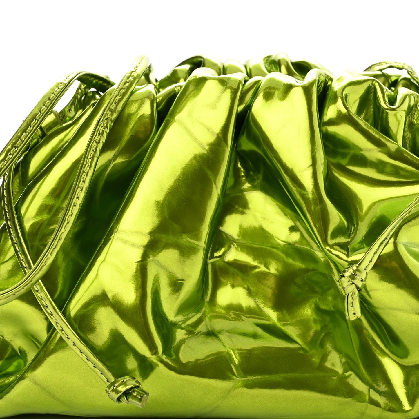 Metallic Crushed Calfskin The Mini Pouch Chlorophyll