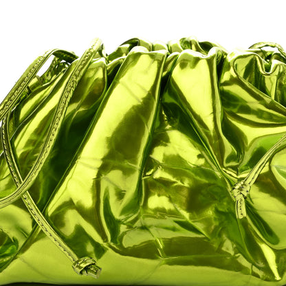 Bottega Veneta Metallic Crushed Calfskin The Mini Pouch Chlorophyll 7 of 9