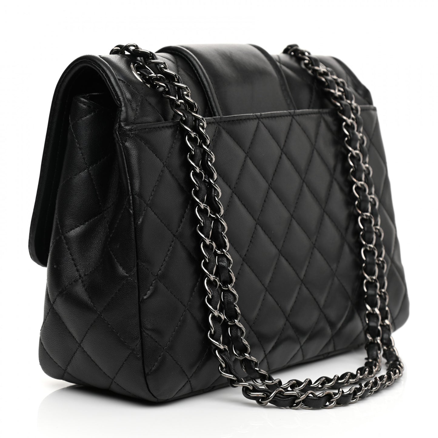 Lambskin Quilted Elementary Chic Flap Black