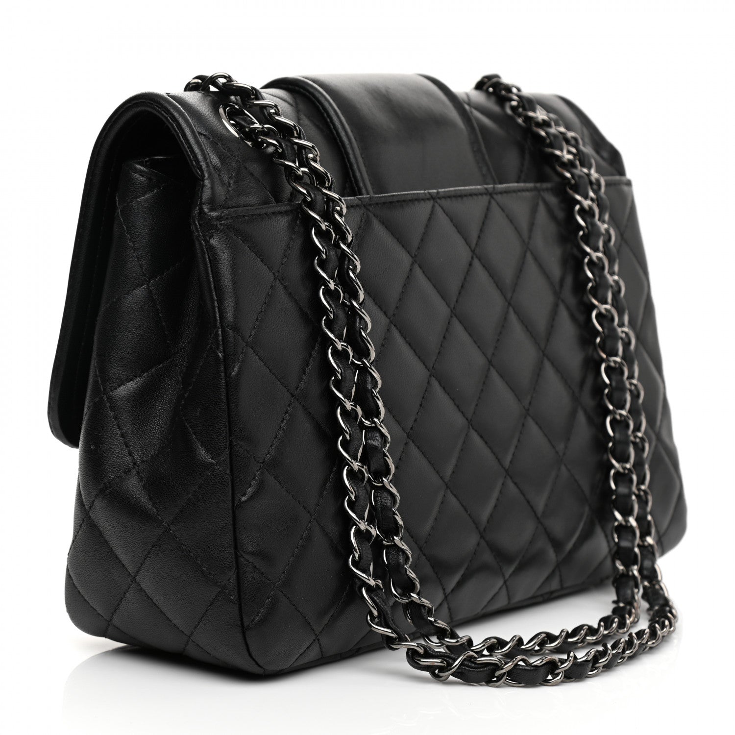 Chanel Lambskin Quilted Elementary Chic Flap Black 3 of 10