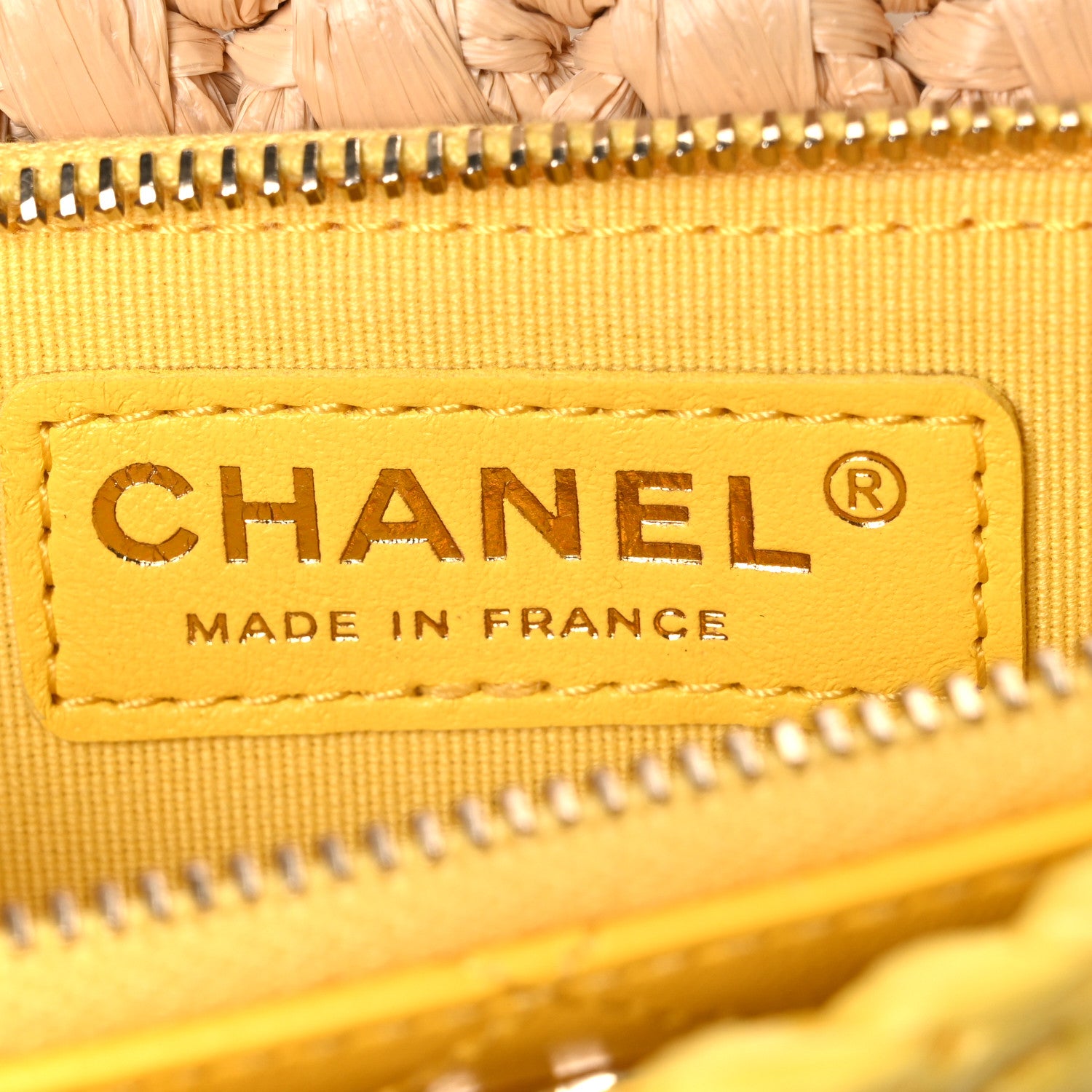 Chanel Raffia Chain Venice Beach Flap Bag Beige Yellow 5 of 10