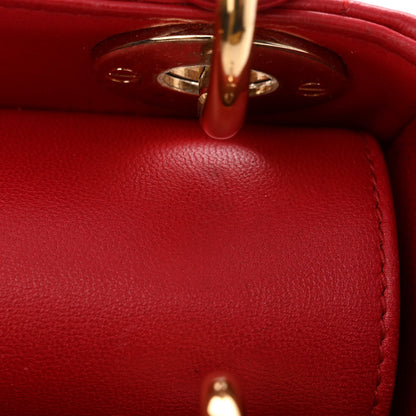 Christian Dior Lambskin Cannage Mini Lady Dior Red 10 of 10