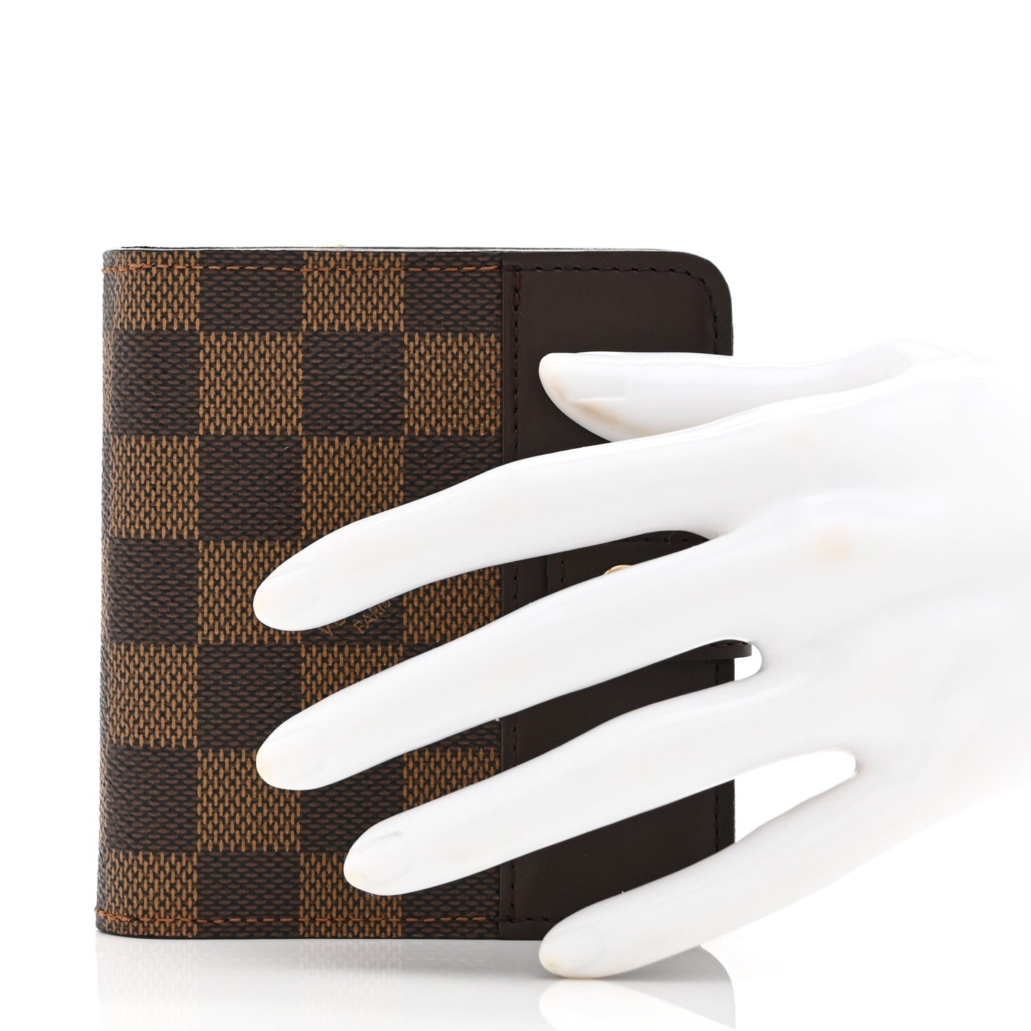 Damier Ebene Zippe Zipped Compact Wallet