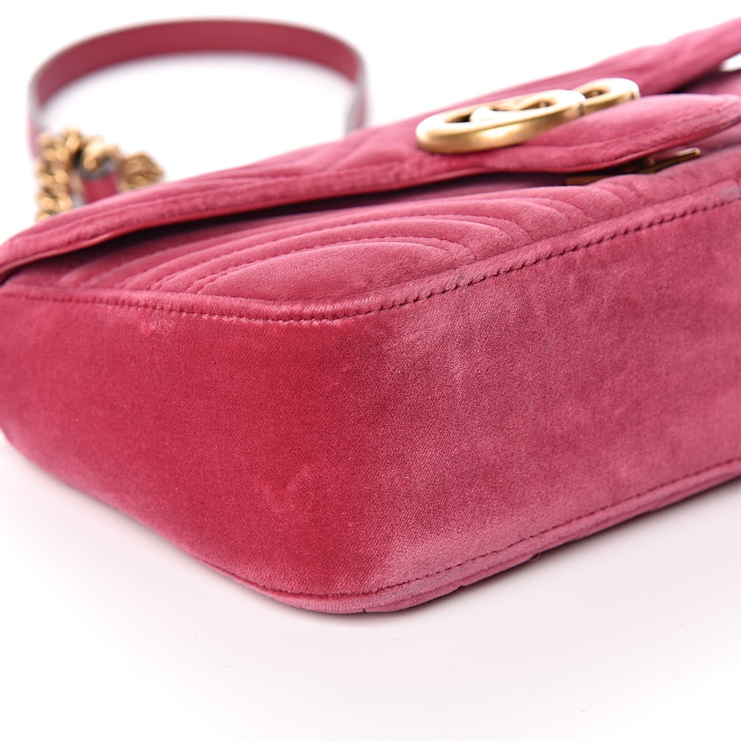 Velvet Matelasse Small GG Marmont Shoulder Bag Light Raspberry Rose