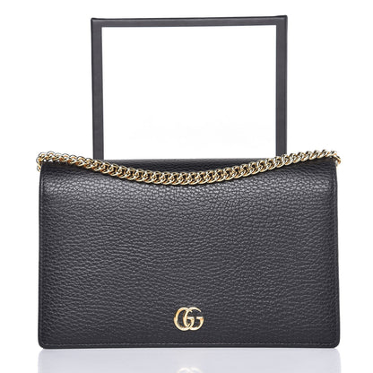 Gucci Calfskin Mini GG Marmont Chain Wallet Black 8 of 8