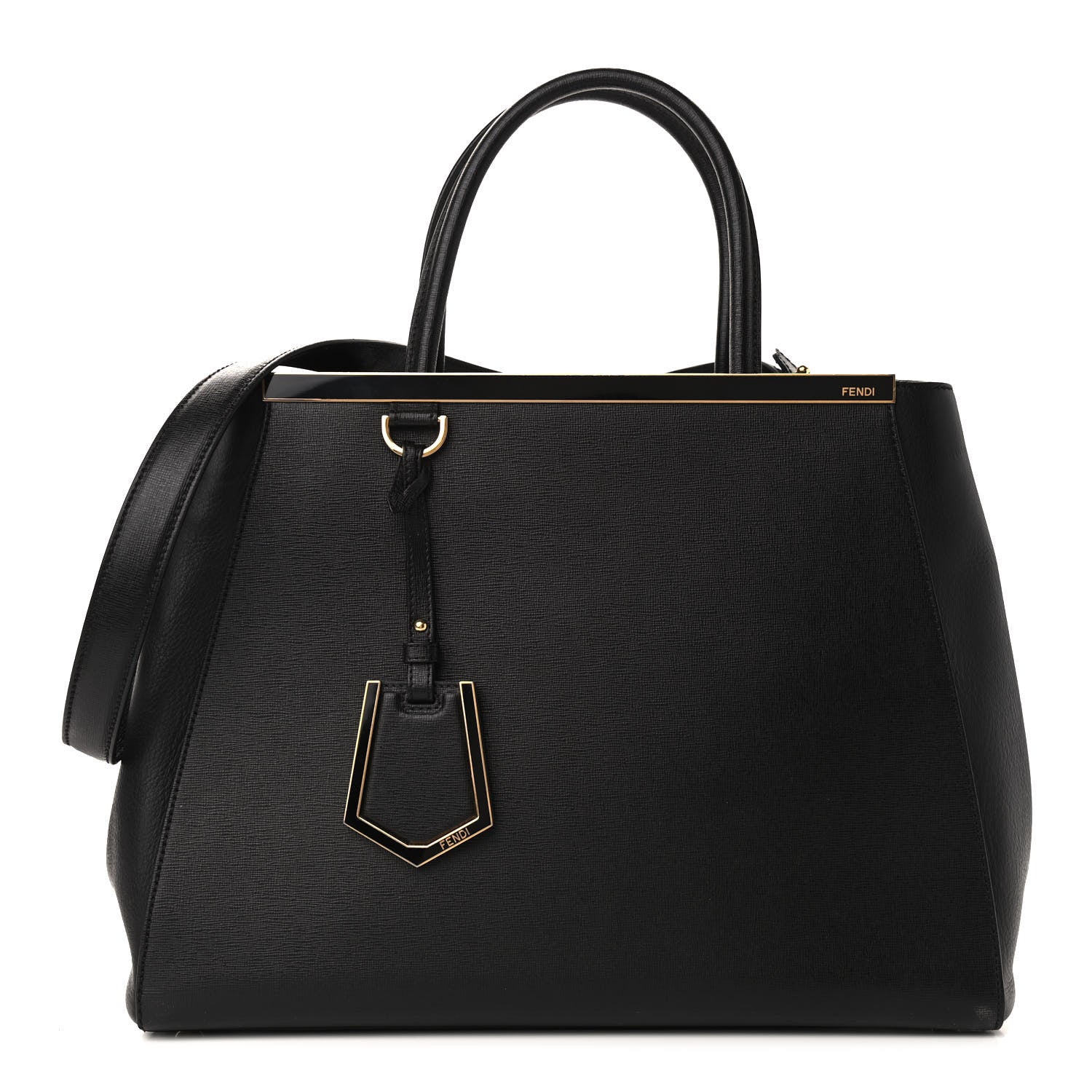 Fendi Vitello Elite Regular 2Jours Tote Black 1 of 8