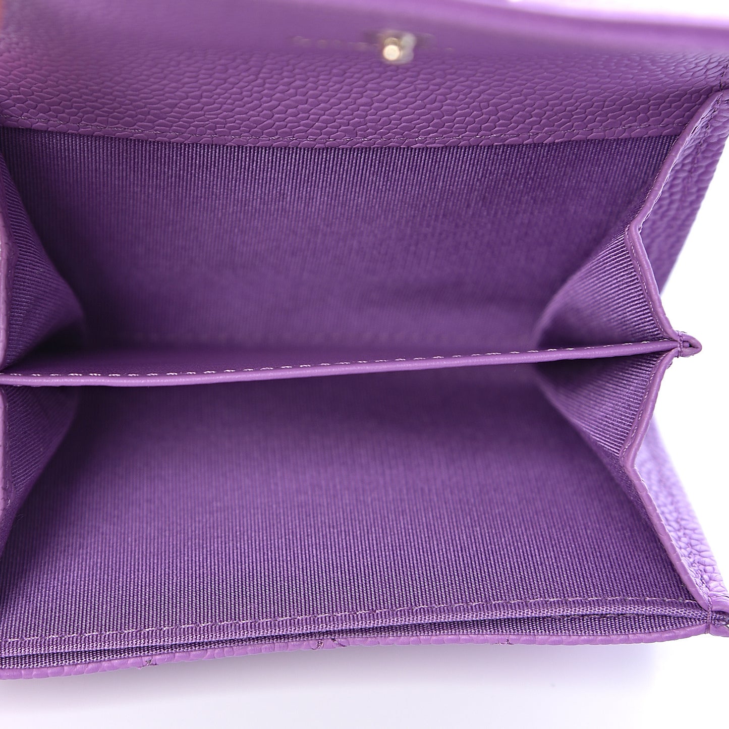 Caviar Quilted Boy Flap Card Holder Purple