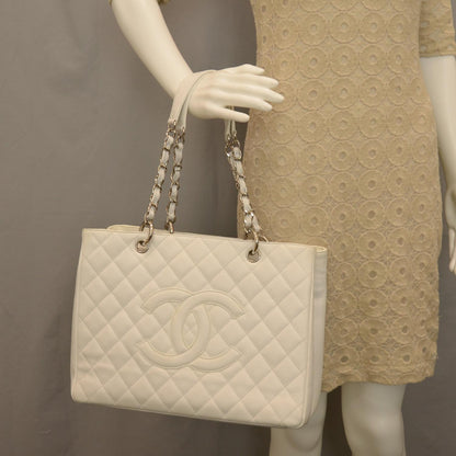 Chanel Caviar Grand Shopping Tote GST White 2 of 9