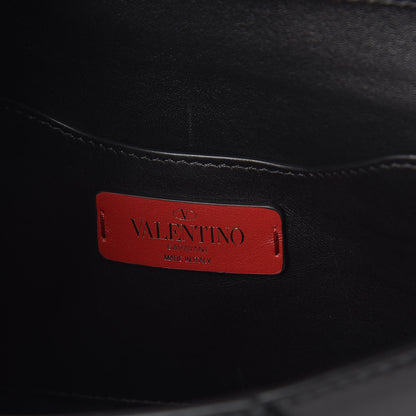 Valentino Garavani Calfskin V Rivet Chain Clutch Black 6 of 9