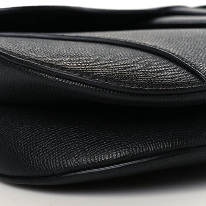 Christian Dior Grained Calfskin Saddle Bag With Strap Black 8 of 10
